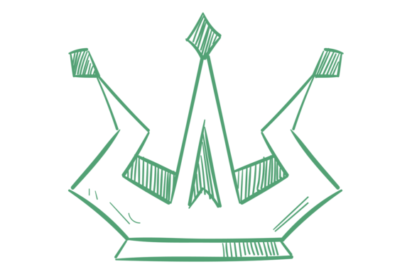 Funny Crown in Hand Drawn Style. Royal S Review